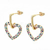 Brass Micro Pave Cubic Zirconia Dangle Stud Earrings EJEW-S208-130A-NF-1