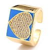 Brass Micro Pave Clear Cubic Zirconia Cuff Rings RJEW-H543-04G-4