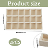 18 Grids Rectangle Wood Covered with Velvet Jewelry Trinket Display Trays AJEW-WH20054-062H-01-2