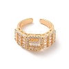Brass Micro Pave Cubic Zirconia Open Cuff Rings RJEW-R146-16A-G-3