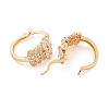 Brass Micro Pave Clear Cubic Zirconia Hoop Earrings EJEW-A107-05E-KCG-2