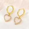 Brass Micro Pave Cubic Zirconia Hoop Dangle Earrings KK-CBA8324-16G-02-1