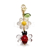 Handmade Lampwork Bees Pendant Decorations HJEW-TA00348-4