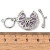 Brass with Pave Cubic Zirconia Toggle Clasps KK-N254-88P-4