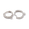 Brass Micro Pave Cubic Zirconia Hoop Earring Findings KK-P224-03P-2