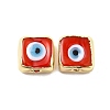 Brass Enamel Beads KK-F842-02D-2