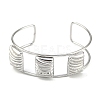 Non-Tarnish 304 Stainless Steel Wide Textured Open Cuff Bangles BJEW-Q348-05P-01-2