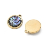 Natural Paua Shell Pendants SA-CBA11D7-10B-G-2