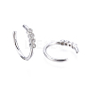 Brass Micro Pave Clear Cubic Zirconia Cuff Earrings X-EJEW-I249-13P-2