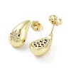 Teardrop Rack Plating Brass Cubic Zirconia Stud Earrings for Women EJEW-B047-02G-12-2