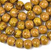 Handmade Fancy Antique Glazed Porcelain Ceramic Round Beads Strands PORC-L019-8mm-02-2