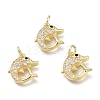 Brass Micro Pave Clear Cubic Zirconia Charms ZIRC-H100-02-4