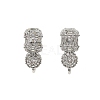 Brass Micro Pave Clear Cubic Zirconia Stud Earring Findings LS-KK-C107-06P-1