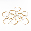 Golden Plated Brass Hoop Earrings X-EC108-1NFG-4