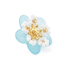 Glass Seed Beaded Flower Pendants PALLOY-MZ01128-01-3
