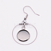 Stainless Steel Dangle Earrings STAS-WH0015-38P-1