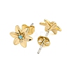 Brass Micro Pave Cubic Zirconia Ear Studs EJEW-P283-01G-03-2