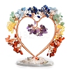 Natural Mixed Stone Chips Heart Tree Decorations PW-WG86934-08-1