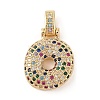 Brass Micro Pave Cubic Zirconia Pendants ZIRC-P121-01G-O-1
