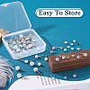  40Pcs 5 Style ABS Plastic Imitation Pearl & Clear Cubic Zirconia Stud Earring Findings EJEW-TA0001-08-14