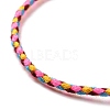 Polyester Braided Slider Bracelet with Brass Beads BJEW-A099-01-3