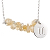 Natural Citrine Chip & Constellation Pendant Necklaces NJEW-JN05084-03-1