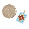 Beaded Rectangle Charms PALLOY-MZ01149-01-2
