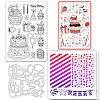 Globleland 1 Set Birthday Cake PET Hollow Out Drawing Painting Stencils DIY-GL0004-111-1