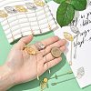 40Pcs 2 Styles Leaf Stainless Steel Round Tray Stick Lapel Pins JEWB-SC0001-75D-4
