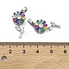 Brass Micro Pave Cubic Zirconia Rotatable Pendants KK-A287-11D-P-3