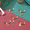 Christmas Theme Alloy Enamel Wine Glass Charms AJEW-JO00190-6