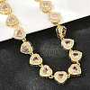 Brass Pave Pink Cubic Zirconia Heart Tennis Necklaces KK-CBA4547-17B-G-2