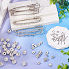 8Pcs 4 Styles Iron Rhinestone Safety Pins FIND-TA0008-81-5
