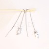 Cat & Fishbone Brass Dangle Stud Earrings EJEW-BB63047-A-2