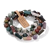 3Pcs Natural Indian Agate Bead Bracelet  Sets for Men PW-WG3CBCD-16-1