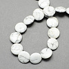 Flat Round Gemstone Natural Howlite Stone Beads Strands G-S110-21-2
