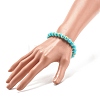 Natural Mashan Jade Round Beaded Stretch Bracelet BJEW-JB07970-02-3