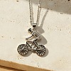 Sports Theme Brass Micro Pave Clear Cubic Zirconia Pendant Necklaces WG3884C-04-1