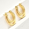 Two-layer Oval Brass Enamel Hoop Earrings EJEW-S252-03B-G-3