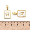 Ion Plating(IP) 304 Stainless Steel Pave Shell Pendants STAS-G327-01G-Q-3