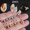 Stainless Steel Micro Pave Clear Cubic Zirconia Internally Threaded Labrets WGBE4CC-09-1