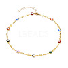 Brass Enamel Link Chain Necklaces NJEW-JN03123-01-1