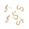 Brass Number Stud Earrings with 925 Sterling Silver Pins for Women EJEW-A077-01E-2