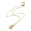Brass with Rhinestone Bear Pendant Necklaces NJEW-Z026-03C-2