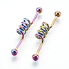 Electrophoresis 304 Stainless Steel Barbell Cartilage Earrings EJEW-L207-B-2