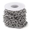 304 Stainless Steel Textured Twist Oval Link Chains CHS-G027-05P-3