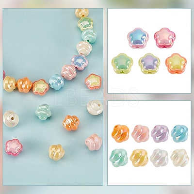 52Pcs 13 Styles UV Plating Acrylic Beads OACR-AR0001-26-1