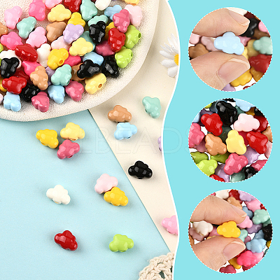 84Pcs 14 Colors Baking Paint Opaque Acrylic Beads FIND-SC0020-83-1