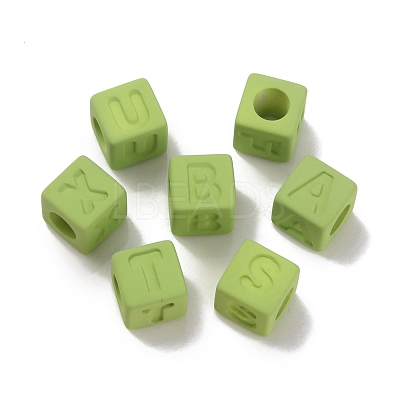 Rubberized Style Opaque Acrylic Beads OACR-K007-013D-1