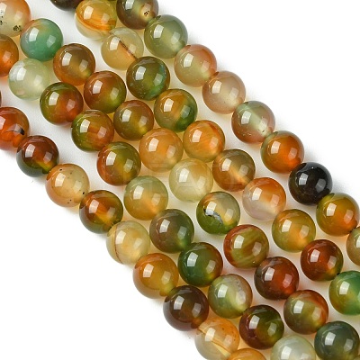 Natural Peacock Agate Beads Strands G-G444-8mm-02-1